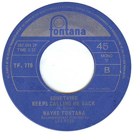 Wayne Fontana : Pamela, Pamela (7", Single)