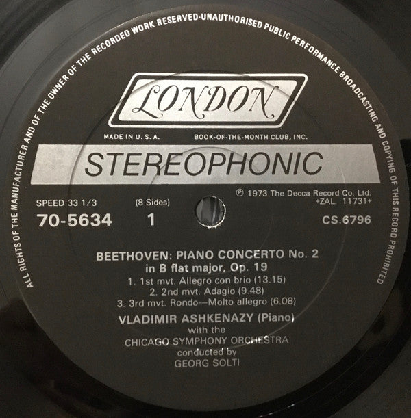 Vladimir Ashkenazy : BEETHOVEN THE FIVE PIANO CONCERTOS (4xLP)