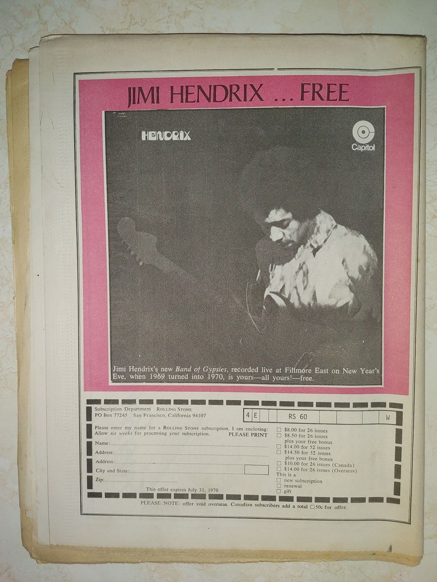 Rolling Stone Magazine June 11, 1970 Issue # 60 George Harrison