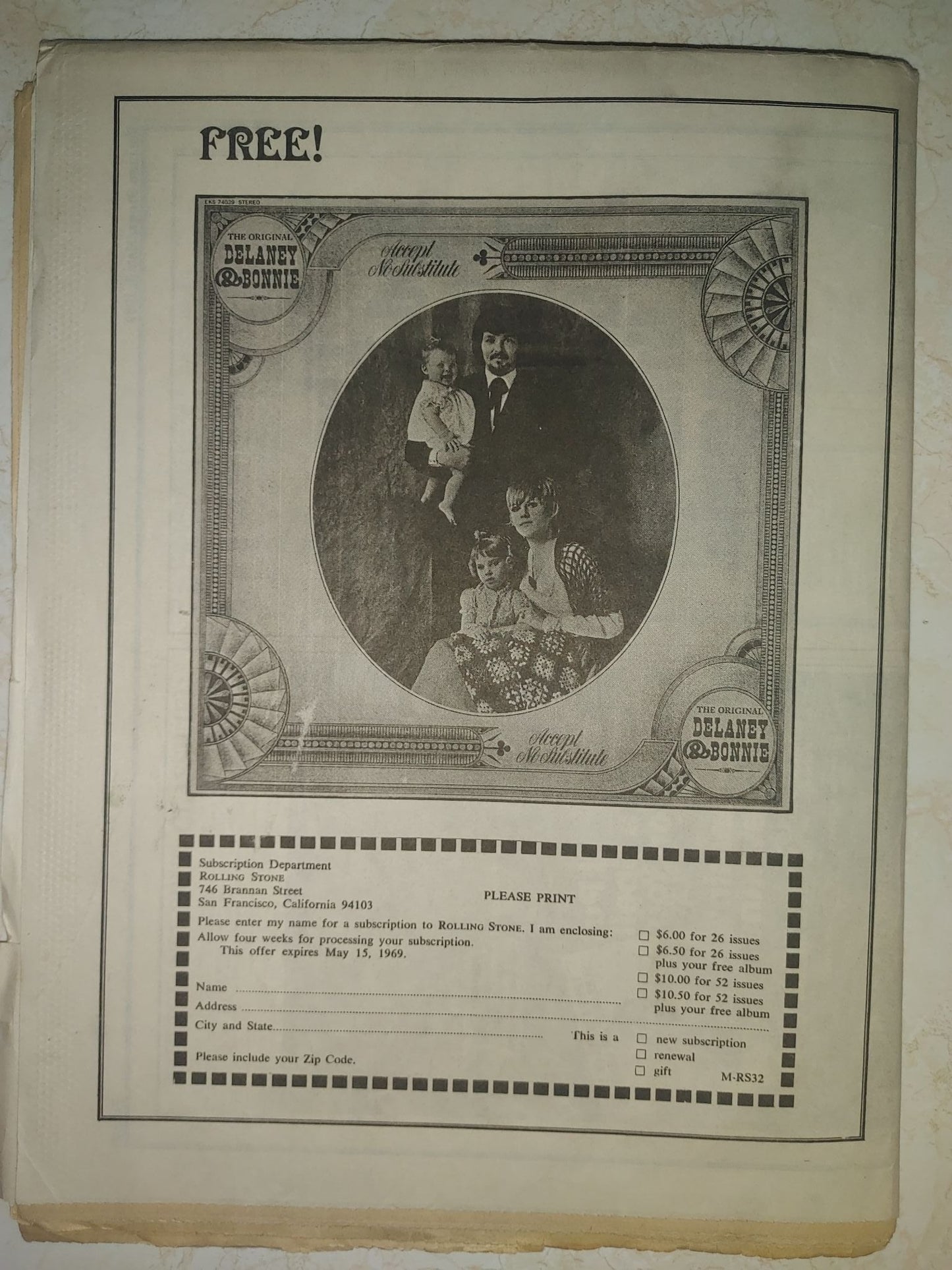 Rolling Stone Magazine May 13, 1969 Issue # 32 Steve Winwood