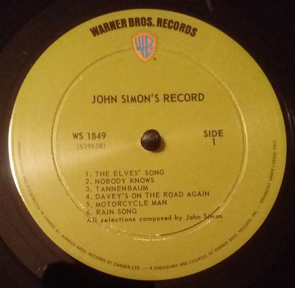 John Simon : John Simon's Album (LP, Album)