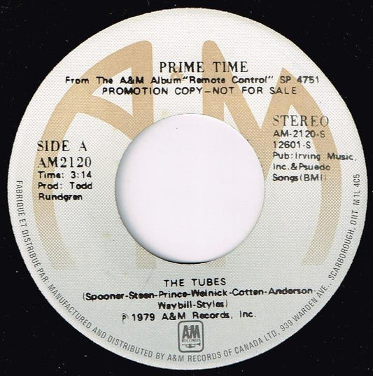 The Tubes : Prime Time / No Way Out (7", Single, Promo)