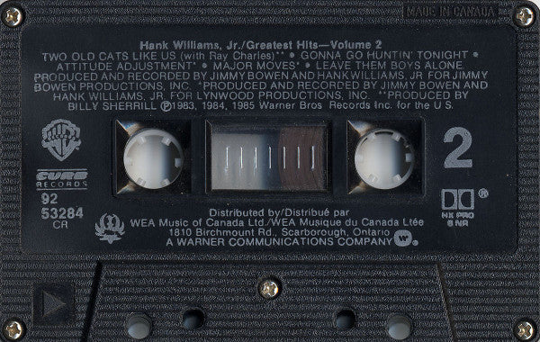 Hank Williams Jr. : Greatest Hits Volume 2 (Cass, Comp, Dol)