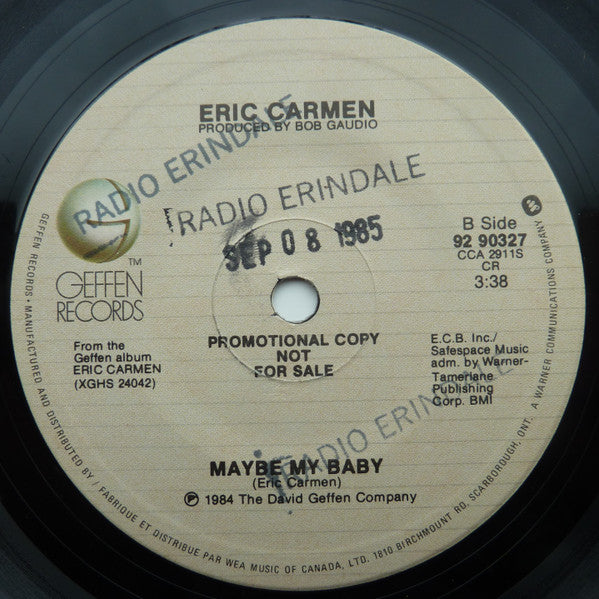 Eric Carmen : I'm Through With Love (7", Single, Promo)