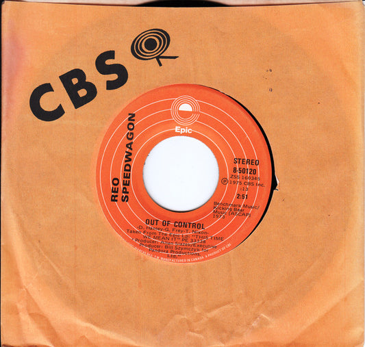 REO Speedwagon : Out Of Control (7", Single)