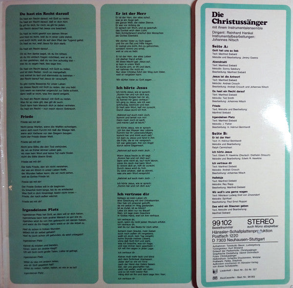 Die Christussänger : Sagt Es Weiter (LP, Album)