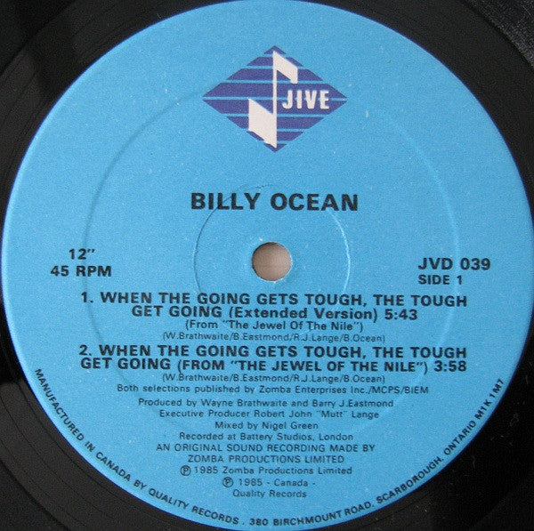 Billy Ocean : When The Going Gets Tough, The Tough Get Going (12")