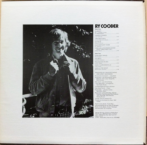 Ry Cooder : Ry Cooder (LP, Album, RE)