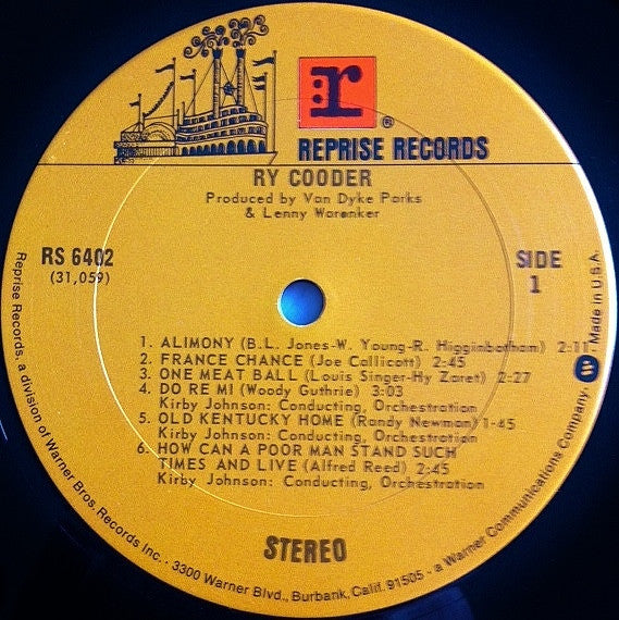 Ry Cooder : Ry Cooder (LP, Album, RE)