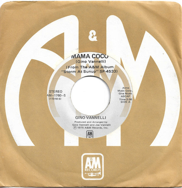 Gino Vannelli : Mama Coco (7", Single)
