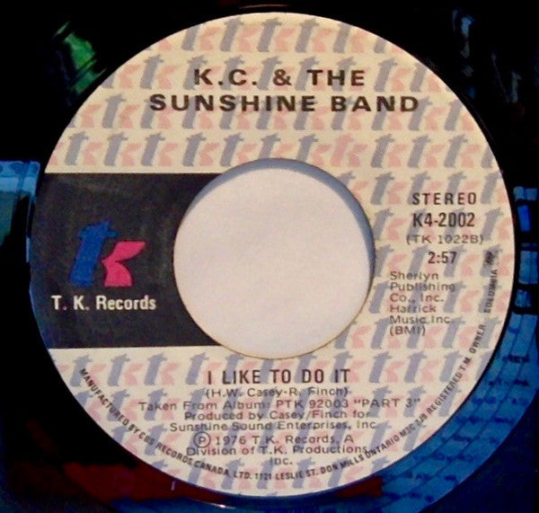 K.C. & The Sunshine Band* : I Like To Do It (7", Single, RE)