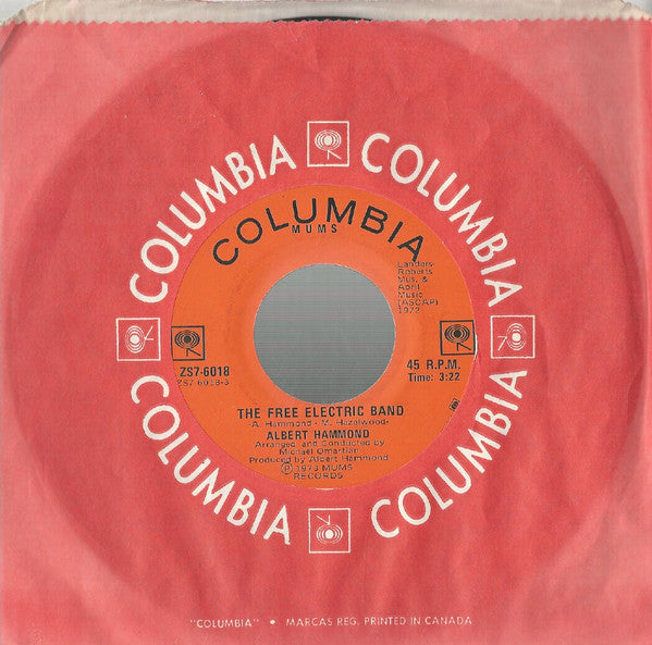 Albert Hammond : The Free Electric Band (7", Single)