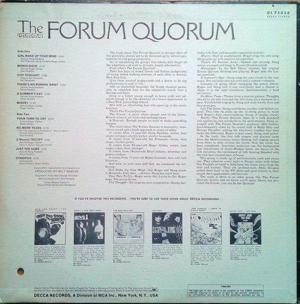 The Forum Quorum : The Forum Quorum (LP, Album)