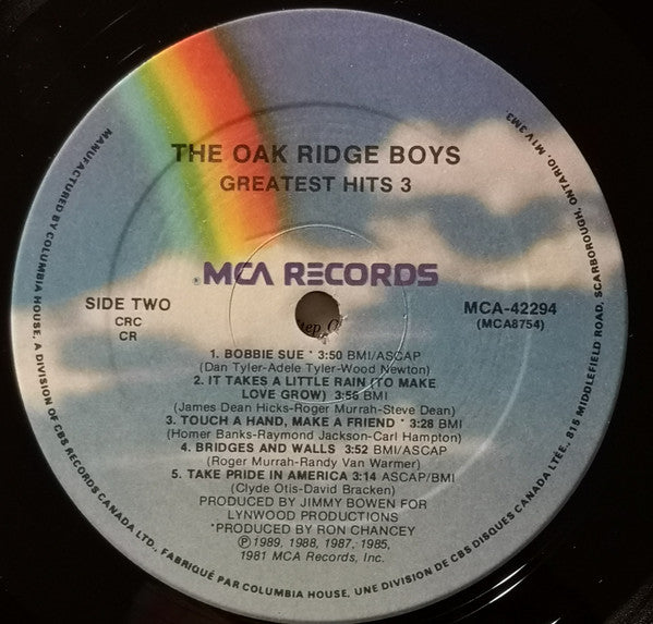 The Oak Ridge Boys : Greatest Hits Volume Three (LP, Album, Comp, Club)