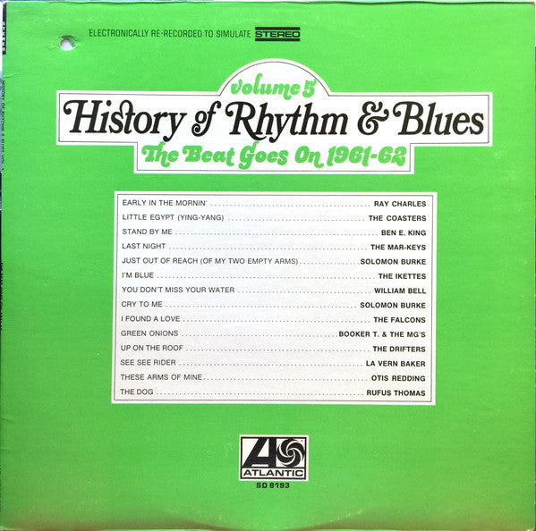 Various : History Of Rhythm & Blues  Volume 5  The Beat Goes On 1961-62 (LP, Comp)