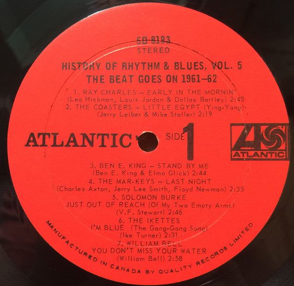 Various : History Of Rhythm & Blues  Volume 5  The Beat Goes On 1961-62 (LP, Comp)