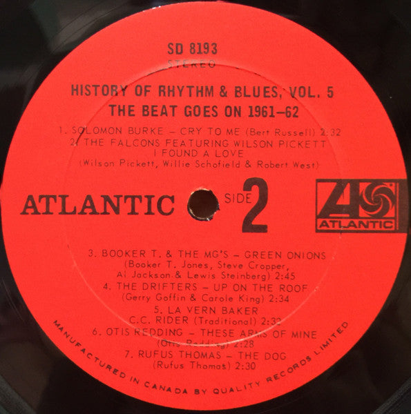 Various : History Of Rhythm & Blues  Volume 5  The Beat Goes On 1961-62 (LP, Comp)