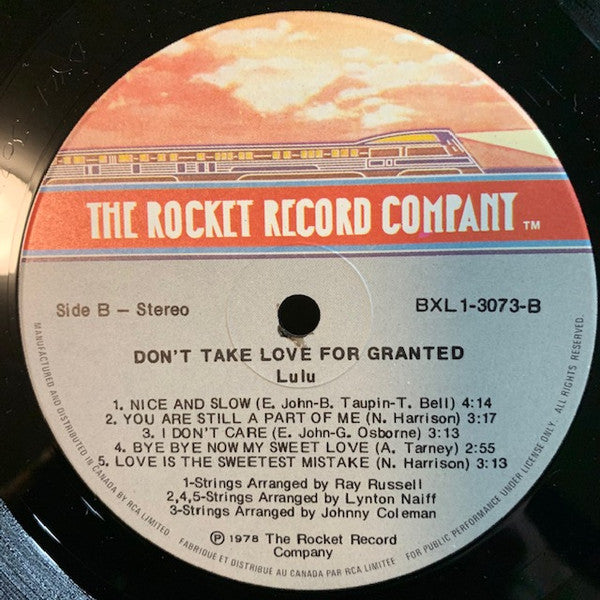 Lulu : Don't Take Love For Granted (LP, Album)