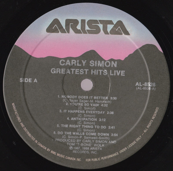 Carly Simon : Greatest Hits Live (LP, Album)