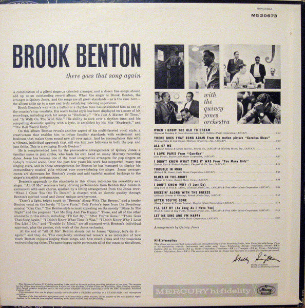 Brook Benton : There Goes That Song Again (LP, Album, Mono)