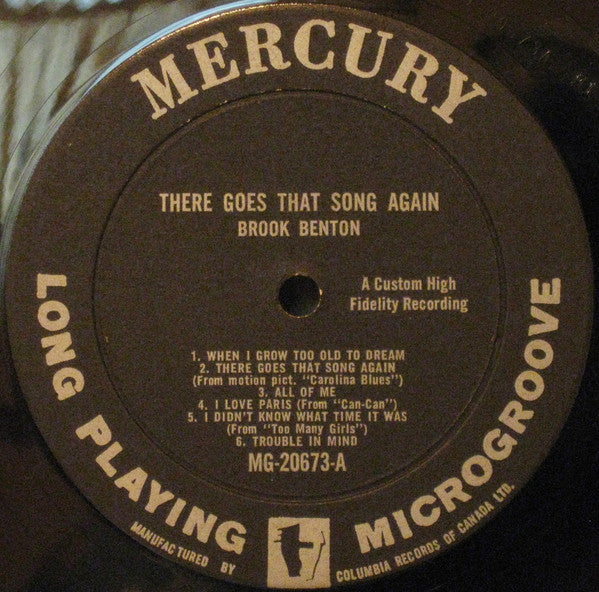 Brook Benton : There Goes That Song Again (LP, Album, Mono)