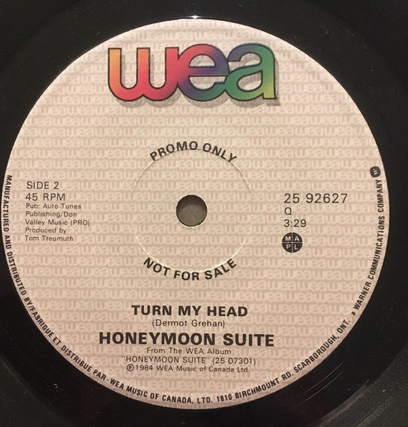 Honeymoon Suite : Burning In Love (7", Single, Promo, Sol)
