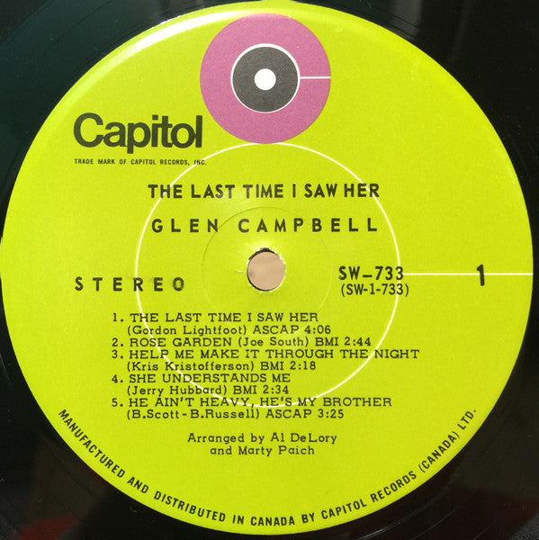 Glen Campbell : The Last Time I Saw Her (LP)