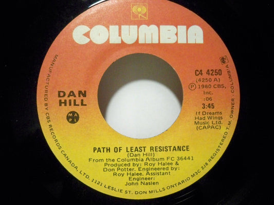 Dan Hill : Past Of Least Resistance / You Get A Little Harder (7", Single)