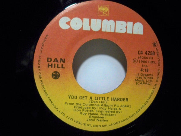 Dan Hill : Past Of Least Resistance / You Get A Little Harder (7", Single)