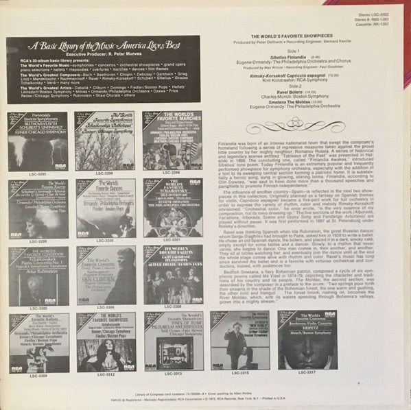 Eugene Ormandy, Charles Munch, The Philadelphia Orchestra, Boston Symphony Orchestra : The World's Favorite Showpieces (LP, Comp)