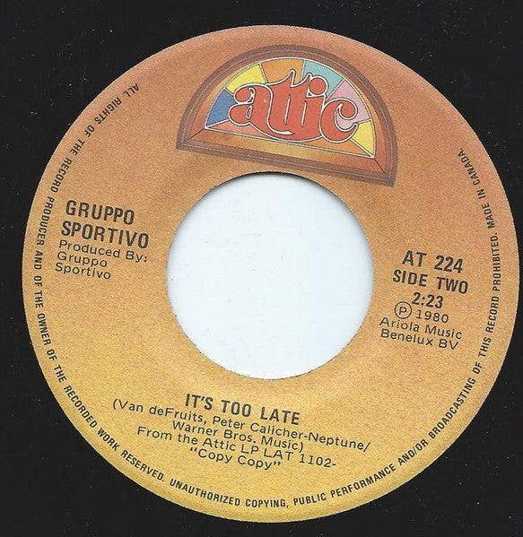 Gruppo Sportivo : Watch Your Boy (7", Single)