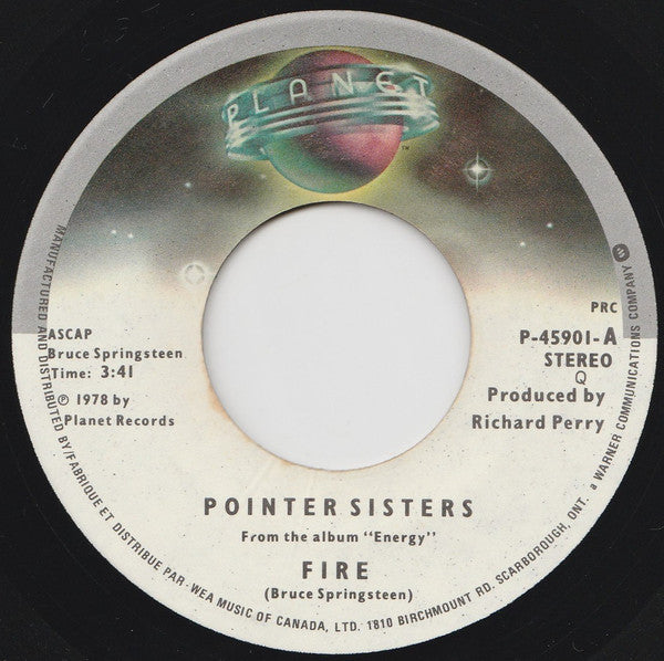 Pointer Sisters : Fire (7", Single, Qua)