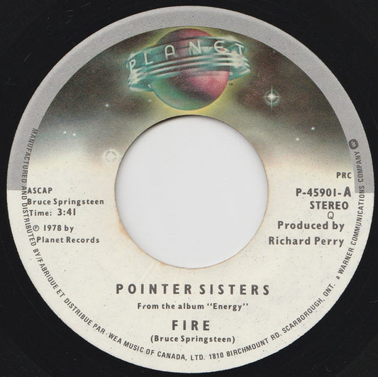 Pointer Sisters : Fire (7", Single, Qua)