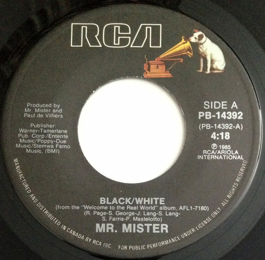 Mr. Mister : Black/White (7", Single)