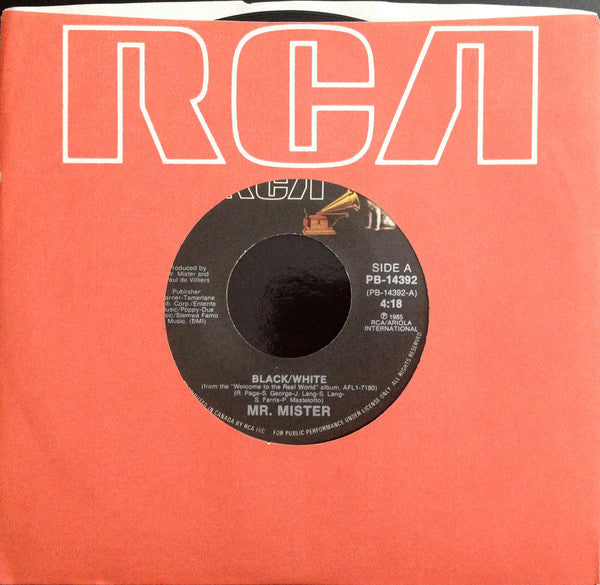 Mr. Mister : Black/White (7", Single)