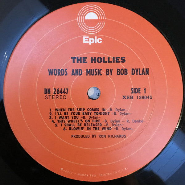 The Hollies : Words And Music By Bob Dylan (LP, Album, RE)