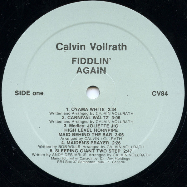 Calvin Vollrath : Fiddlin' Again (LP, Album)