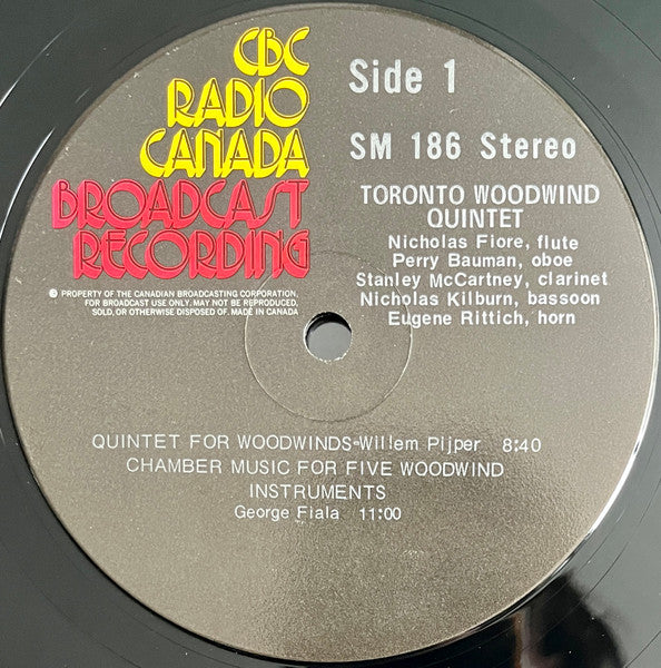 Toronto Woodwind Quintet : Performing Works By Pijper, Fiala And Addison (LP, Album, Transcription)