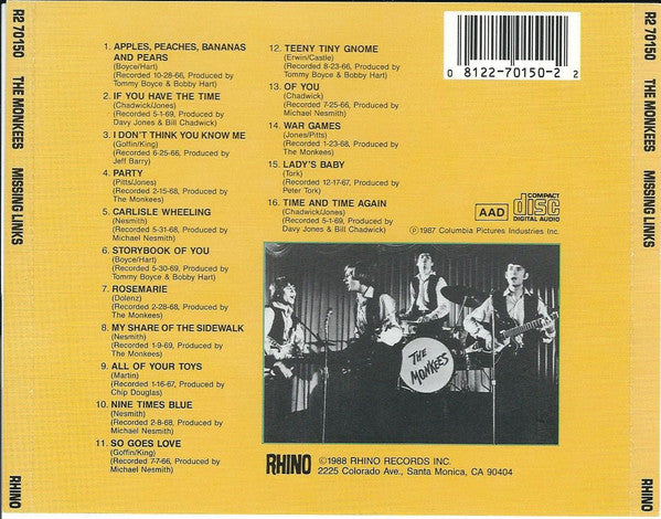 The Monkees : Missing Links (CD, Comp, RP)