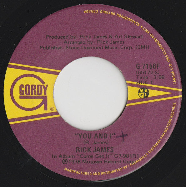Rick James : You And I (7", Single)