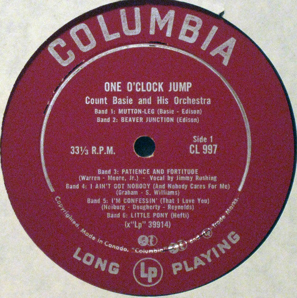 Count Basie Orchestra : One O'Clock Jump (LP, Album, Comp, Mono)