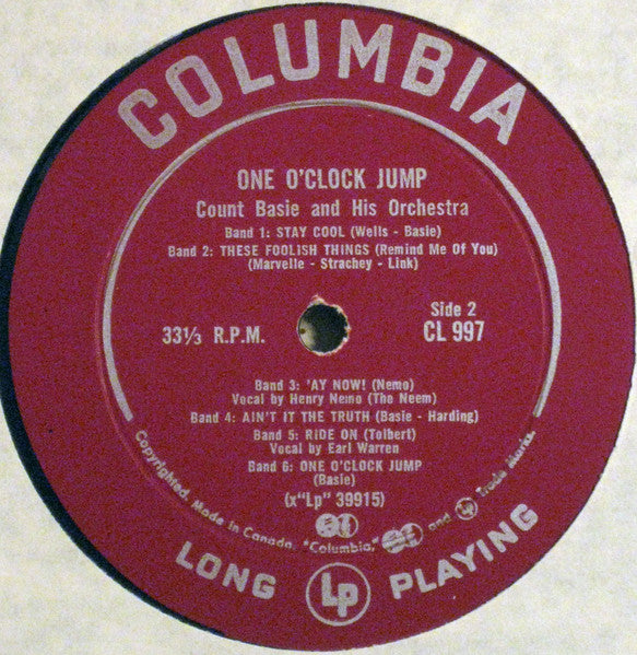Count Basie Orchestra : One O'Clock Jump (LP, Album, Comp, Mono)