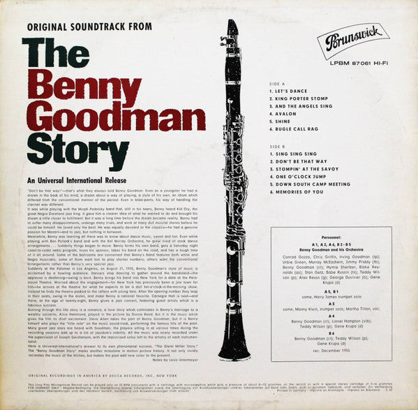 Benny Goodman And His Orchestra : Original Soundtrack From The Benny Goodman Story (LP, Comp, RE)