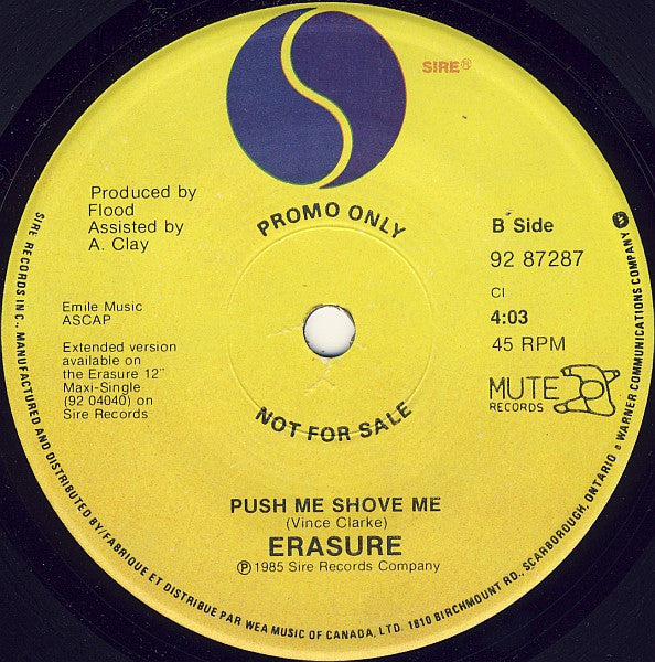 Erasure : Who Needs Love Like That (7", Single, Promo)