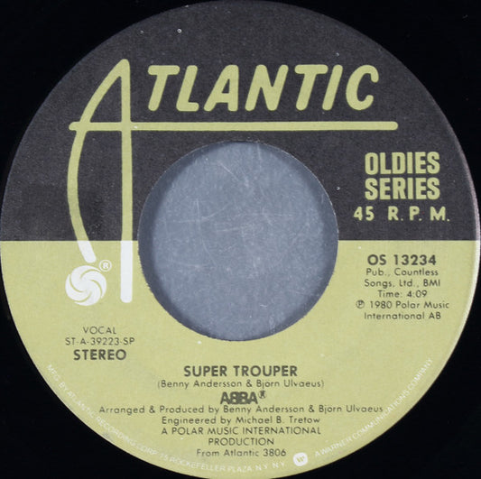 ABBA : Super Trouper / Lay All Your Love On Me (7", Single, Gol)
