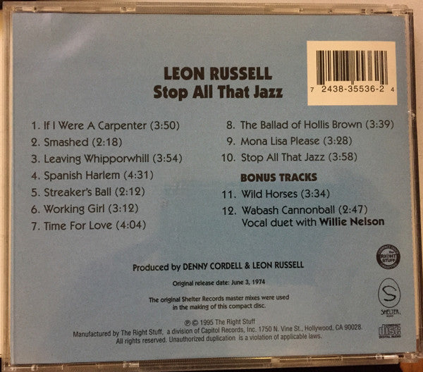 Leon Russell : Stop All That Jazz (CD, Album, RE)