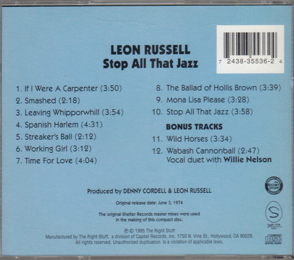 Leon Russell : Stop All That Jazz (CD, Album, RE)