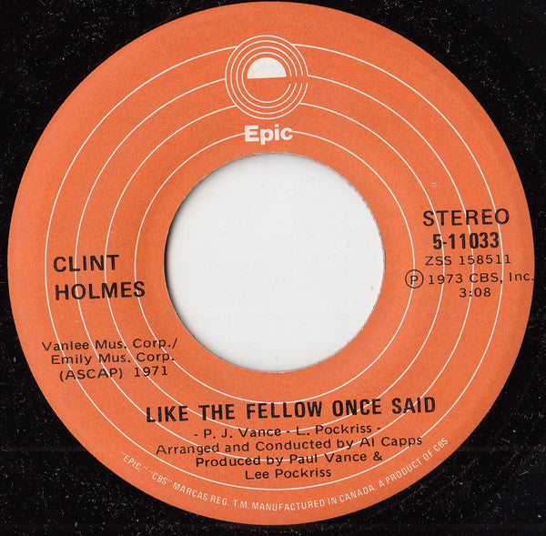 Clint Holmes : Shiddle-Ee-Dee (7", Single)