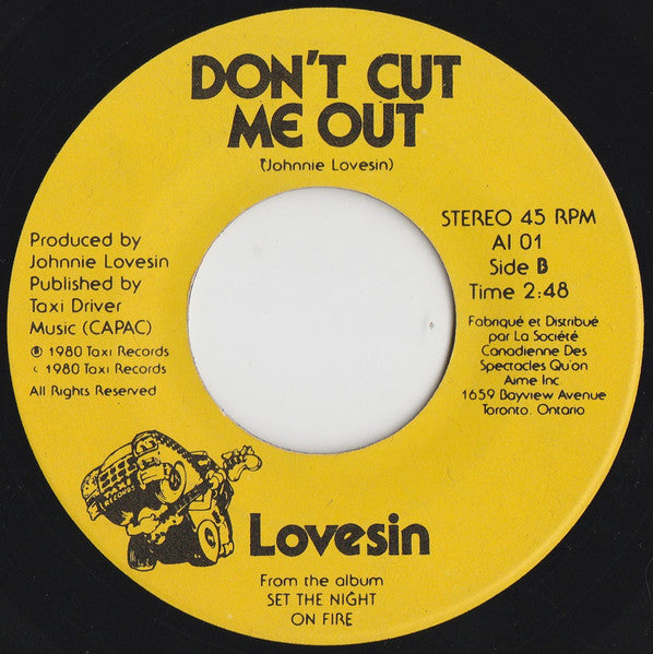 Lovesin* : Set The Night On Fire (7", Single)