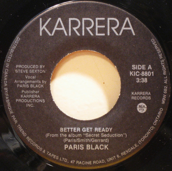 Paris Black : Better Get Ready (7", Single)